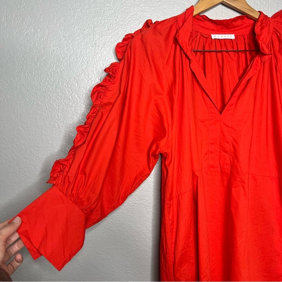 Karlie red Orange Ruffled Women's Dresss sz L - Picture 5 of 7